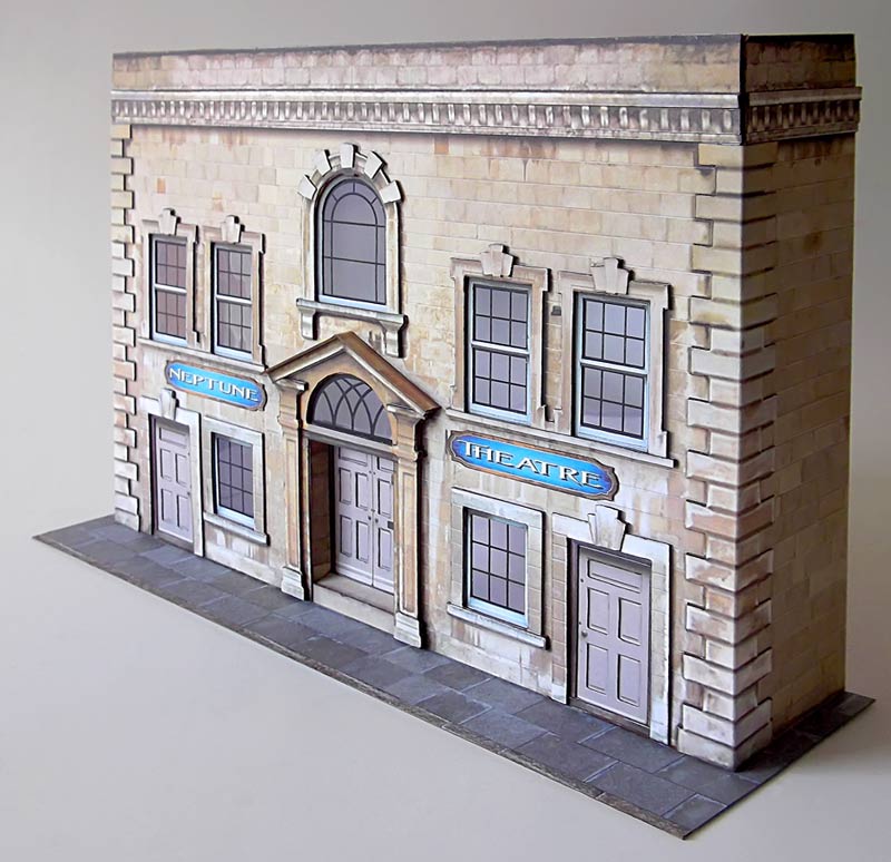 7mm Scale Georgian Theatre Card Model Construction Kit. 1:43 Cars or O ...