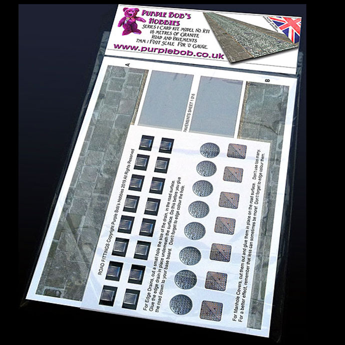Details about   7mm 1:43 1.6 Metres of Cobbled Granite Roads And Pavements Card Kit